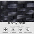 Outsunny Rattan Wicker 2-seat Sofa Loveseat Padded Garden Furniture Black