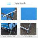 Outsunny Sun Lounger Recliner Foldable 7 Levels Texteline Blue