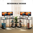 HOMCOM Computer Desk Reversible Home Office Desk with Storage