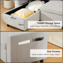 HOMCOM Pull Out Sofa Bed L Shape Corner Sofa w/ Reversible Chaise Light Grey