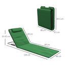 Outsunny 2 Pieces Outdoor Beach Mat Steel Reclining Chair Set Light Blue