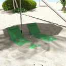 Outsunny 2 Pieces Outdoor Beach Mat Steel Reclining Chair Set Light Blue