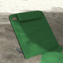 Outsunny 2 Pieces Outdoor Beach Mat Steel Reclining Chair Set Light Blue