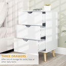 HOMCOM Chest of Drawers, 3 Drawer Unit Storage Chest Bedroom, Cream White