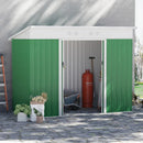 Outsunny Metal Garden Shed 7.6 x 4.3ft - Green
