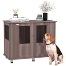 PawHut Dog Crate Kennel Cage, Indoor End Table, Purple