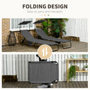 Outsunny 2 Piece Folding Sun Loungers with Adjustable Backrest, Tan Brown