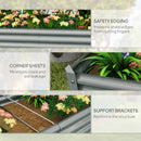 Outsunny Galvanised Raised Garden Bed, 180x90x30cm Raised Bed, Silver