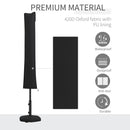 Outsunny Parasol Cover, Patio Cantilever Cover, Banana Umbrella Cover, Black