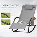 Outsunny Lounger Rocking Chair - Grey