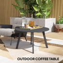 Outsunny 70cm Round Coffee Table with Non-Slip Foot Pads, Black