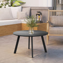 Outsunny 70cm Round Coffee Table with Non-Slip Foot Pads, Black