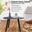 Outsunny 70cm Round Coffee Table with Non-Slip Foot Pads, Black