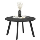 Outsunny 70cm Round Coffee Table with Non-Slip Foot Pads, Black