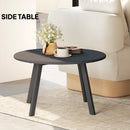 Outsunny 70cm Round Coffee Table with Non-Slip Foot Pads, Black
