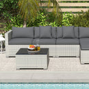Outsunny 6 Pieces Rattan Furniture Set Garden Sofa Set Mixed Grey