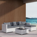 Outsunny 6 Pieces Rattan Furniture Set Garden Sofa Set Mixed Grey