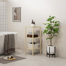 Bathroom Storage Shelving Unit, Freestanding Bamboo Shelves, Natural
