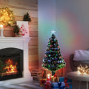 Christmas Time 4ft 120cm Green/White Artificial Christmas Tree W/ Prelit LED Lights-Multicolor