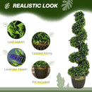 HOMCOM Set of 2 Decorative Artificial Plants with Lavender and Pot, 115cm