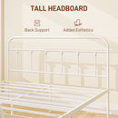 HOMCOM 5ft Metal King Platform Bed Frame w/ Underbed Storage Headboard White