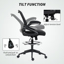 Vinsetto Mesh Office Stool, 60° Swivel Height Adjustable Chair