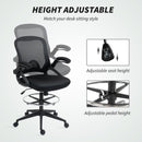 Vinsetto Mesh Office Stool, 60° Swivel Height Adjustable Chair