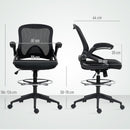 Vinsetto Mesh Office Stool, 60° Swivel Height Adjustable Chair