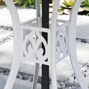 Outsunny 78 cm Round Garden Dining Table with Parasol Hole, White