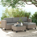 Outsunny 5 PCs Rattan Garden Furniture Set with Glass Coffee Table