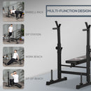 HOMCOM Adjustable Weight Bench With Barbell Rack And Dip Station, Black