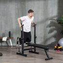 HOMCOM Adjustable Weight Bench With Barbell Rack And Dip Station, Black