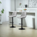 HOMCOM Bar Stools Set of 2 Adjustable Swivel Bar Chairs with Backrest