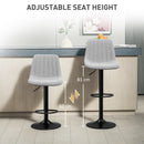 HOMCOM Bar Stools Set of 2 Adjustable Swivel Bar Chairs with Backrest
