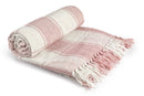 Frisco - Recycled Cotton Throw in Blush Pink (90" x 100")