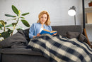 Frisco - Recycled Cotton Throw in Navy Blue (90" x 100")