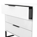 Fluted 3 Drawer Chest in White Matt - Ready Assembled