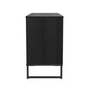Fluted 6 Drawer Midi Chest in Black Ash - Ready Assembled