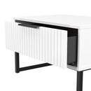 Fluted 1 Drawer Wide Side Table in White Matt - Ready Assembled