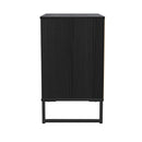 Fluted 3 Drawer Chest in Black Ash - Ready Assembled