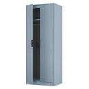 Fluted Double Wardrobe in Denim Blue - Ready Assembled