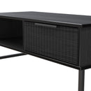 Fluted 1 Drawer Coffee Table in Black Ash - Ready Assembled
