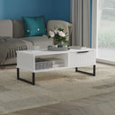 Fluted 1 Drawer Coffee Table in White Matt - Ready Assembled