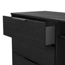 Fluted 3 Drawer TV Unit in Black Ash - Ready Assembled