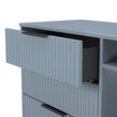Fluted 3 Drawer TV Unit in Denim Blue - Ready Assembled