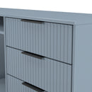 Fluted 6 Drawer Sideboard in Denim Blue - Ready Assembled