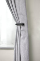 Full Stop - Pair of Holdaback Tiebacks with End Finials in Matt Black