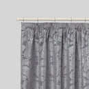 Full Stop - Extendable Curtain Pole with rings and pair of end finials in Brushed Silver