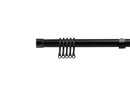 Full Stop - Extendable Curtain Pole with rings and pair of end finials in Matt Black
