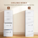 HOMCOM 4 Drawer File Cabinet Locking Filing Cabinet, Wood Effect